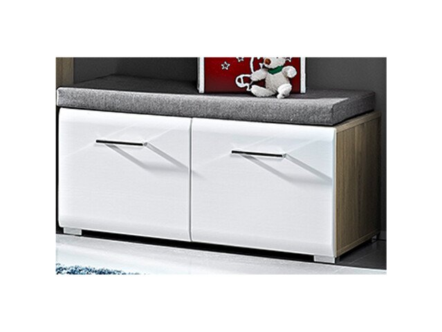 Sitzbank >Allison< in Weiß aus MDF - 84x37x40cm (BxHxT)