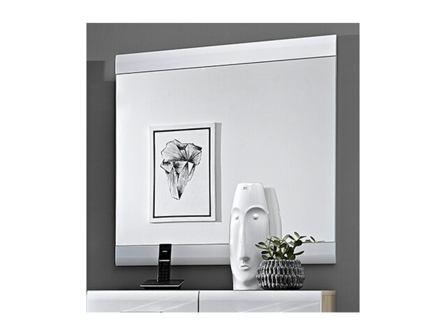 Wandspiegel >Allison< in Weiß-Struktur aus MDF - 84x86x2cm (BxHxT)