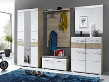 Garderoben-Set >Allison< in Weiß aus MDF -...