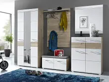 Garderoben-Set >Allison< in Weiß aus MDF -...