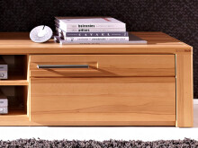 Wohnwand >Nature Plus< in Kernbuche aus Glas - 260x194x45cm (BxHxT)