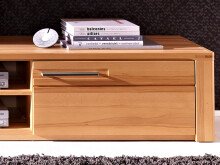 Wohnwand >Nature Plus< in Kernbuche aus Glas -...