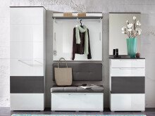 Wandspiegel >Rouven< in grau - 65x88x4cm (BxHxT)