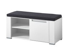 Sitzbank >Rolland< in Weiß aus MDF - 100x49x41cm (BxHxT)