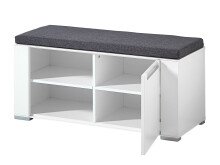 Sitzbank >Rolland< in Weiß aus MDF - 100x49x41cm (BxHxT)