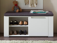 Sitzbank >Rolland< in Weiß aus MDF - 100x49x41cm (BxHxT)