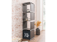 Regal >Allice< in Anthrazit aus Kunststoff - 36.5x145x36cm (BxHxT)