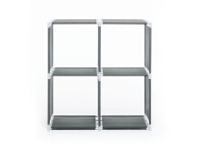Regal >Allice< in Anthrazit aus Kunststoff - 72.5x72.5x36cm (BxHxT)
