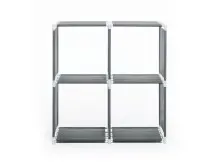 Regal >Allice< in Anthrazit aus Kunststoff - 72.5x72.5x36cm (BxHxT)