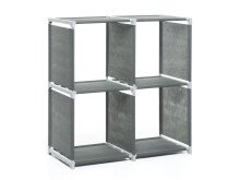 Regal >Allice< in Anthrazit aus Kunststoff - 72.5x72.5x36cm (BxHxT)