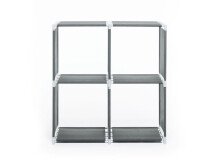 Regal >Allice< in Anthrazit aus Kunststoff - 72.5x72.5x36cm (BxHxT)