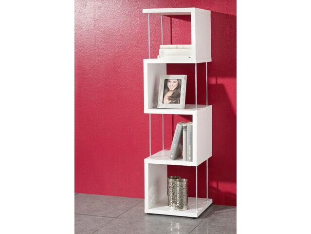 Standregal >Drum< in Weiß/Matt aus Metall - 33x126x33cm (BxHxT)