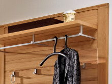 Garderobenpaneel >Nature Plus< in Kernbuche aus Massivholz - 90x160x32cm (BxHxT)