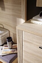 Garderobenschrank >Davenport< in Sonoma-Eiche hell aus MDF - 74x200x40cm (BxHxT)