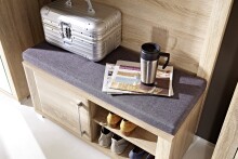 Sitzbank >Davenport< in Sonoma-Eiche hell aus MDF - 90x44x36cm (BxHxT)