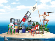 Stapelstuhl >Hillary< in Blau aus Polypropylen - 41x83x57cm (BxHxT)