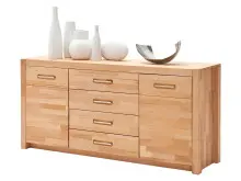 Sideboard >Leduc< in Kernbuche aus Metall -...