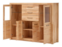 Highboard >Leduc< in Kernbuche aus Metall - 163x122x40cm (BxHxT)