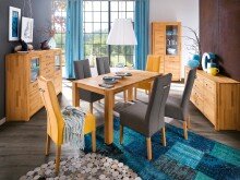 Highboard >Leduc< in Kernbuche aus Metall - 163x122x40cm (BxHxT)