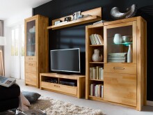 Vitrine >Leduc< in Kernbuche aus Metall - 66x203x40cm (BxHxT)