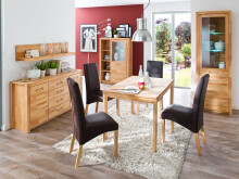 Vitrine >Leduc< in Kernbuche aus Metall - 66x203x40cm (BxHxT)