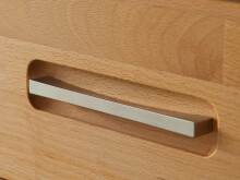 Vitrine >Leduc< in Kernbuche/LI aus Metall - 66x203x40cm (BxHxT)