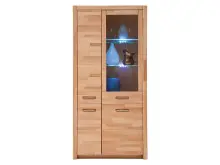 Vitrine >Leduc< in Kernbuche aus Metall -...