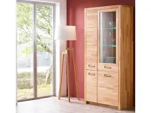 Vitrine >Leduc< in Kernbuche aus Metall -...