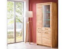 Vitrine >Leduc< in Kernbuche aus Metall - 98x203x40cm (BxHxT)