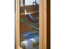 Vitrine >Leduc< in Kernbuche aus Metall - 98x203x40cm (BxHxT)