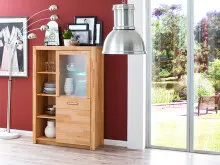 Highboard >Leduc< in Kernbuche aus Metall -...