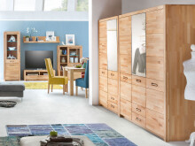 Wohnwand >Leduc< in Kernbuche aus Metall - 309x203x46cm (BxHxT)