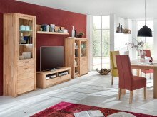 Wohnwand >Leduc< in Kernbuche aus Metall - 309x203x46cm (BxHxT)