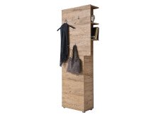 Garderobenpaneel >Dartford I< in Eiche/Natur - 70x190x29cm (BxHxT)