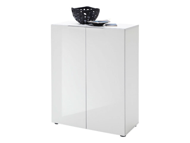 Kommode >Dartford I< in Weiß/Hochglanz aus MDF - 80x101x39cm (BxHxT)