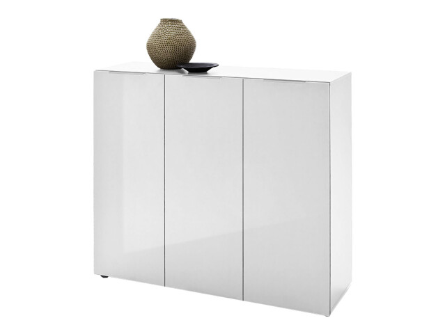 Kommode >Dartford II< in Weiß/Hochglanz aus MDF - 120x101x39cm (BxHxT)