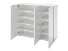 Kommode >Dartford II< in Weiß/Hochglanz aus MDF - 120x101x39cm (BxHxT)