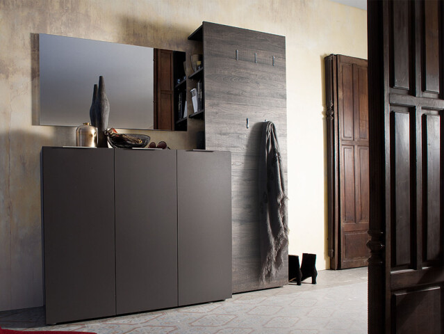 Garderoben-Set >Dartford I< in Anthrazit aus MDF