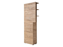 Garderoben-Set >Dartford< in Weiß/Hochglanz Eiche-Natur Nachbildung