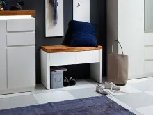 Sitzbank >Lisa< in Weiß matt aus MDF -...