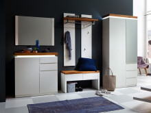 Schuhschrank >Lisa< in Asteiche aus MDF - 91x97x38cm (BxHxT)