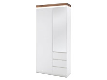 Garderoben-Set >Lisa< in Weiß matt Asteiche - 285x198x38 (BxHxT)
