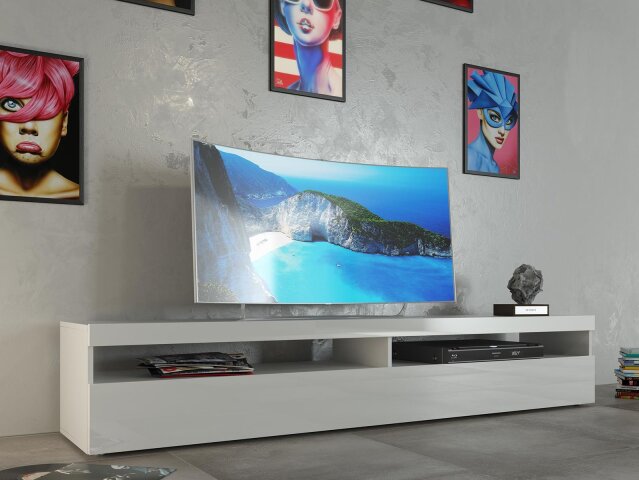 TV-Board >Burrata II< in Weiß - 200x36,2x40cm (BxHxT)