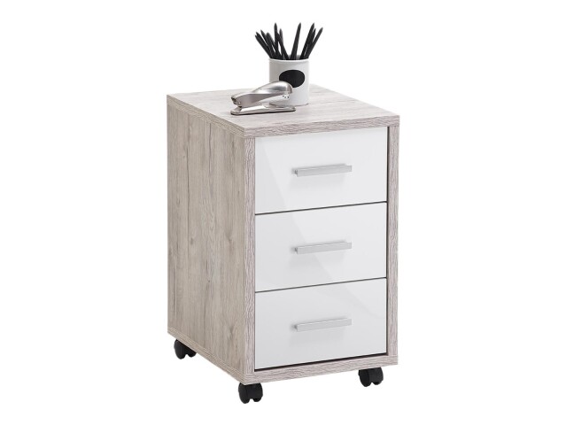 Rollcontainer >Felic< in Sandeiche - 35x59x42cm (BxHxT)