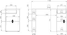 Schreibtisch >Max< in Icy-Weiß - 115x75x50cm (BxHxT)