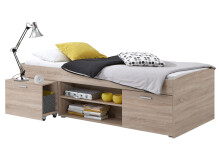 Bett >Richart I< in Eiche - 203,5x58,5x95,5cm (BxHxT)