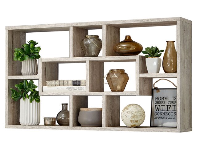 Wandregal >Lora< in Sandeiche - 85x47,5x16cm (BxHxT)