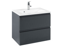 Waschtisch-Set >Cleo I< in Grau/Hochglanz aus MDF - 60cm (B)