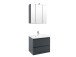 Waschtisch-Set >Cleo I< in Grau/Hochglanz aus MDF - 60cm (B)