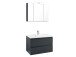 Waschtisch-Set >Cleo I< in Grau/Hochglanz aus MDF - 80cm (B)